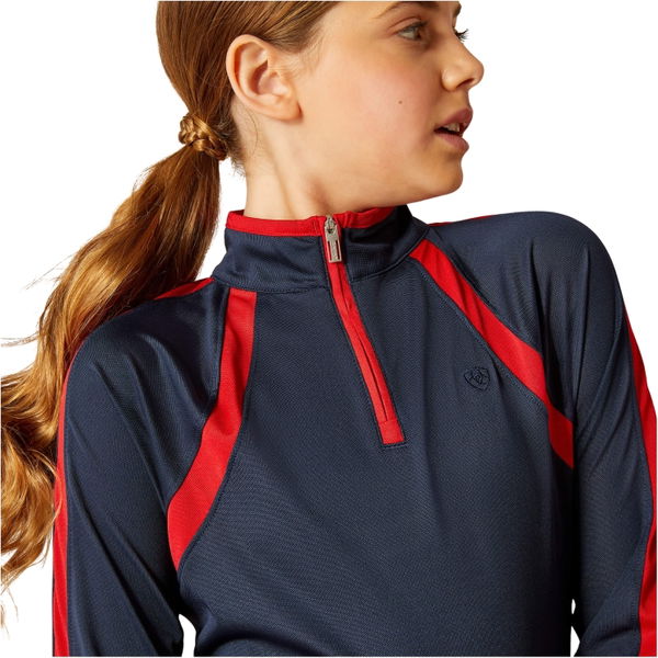 2026 Ariat Junior Protector Solar 3.0 Manga Larga Baselayer 10048922 - Navy / Red